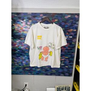 Vintage Words From The Womb Labor Day Baby Graphic T-Shirt XL White Made in USA